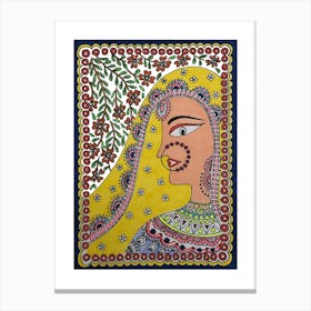 Traditional woman ib madhubani art by DollyJ Leinwandbild