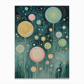 Balloons In The Night Sky Canvas Print