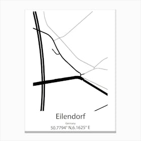 Eilendorf,Germany Minimalist Map Stampe su tela