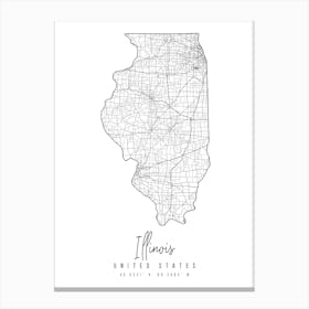 Illinois Minimal Street Map Canvas Print