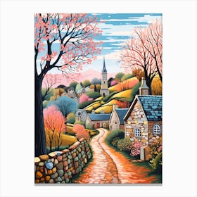 The Cotswolds England 1 Hike Illustration Canvas Print