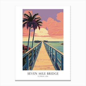 Seven Mile Bridge, Florida, United States, Colourful 1 Canvas Print