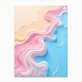 Pink, Blue, And Yellow Wavy Texture Canvas Print