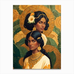 Three Indian Women Canvas Print