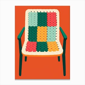 Crochet Chair Illustration Orange  Canvas Print