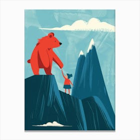 Bear And Girl 8 Canvas Print