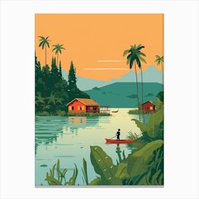 Solomon Islands Travel Illustration Canvas Print