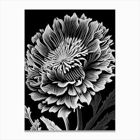 Calendula Leaf Linocut 1 Canvas Print