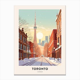 Vintage Winter Travel Poster Toronto Canada 2 Canvas Print