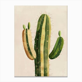 Rebutia Cactus Minimalist Abstract Illustration 1 Canvas Print