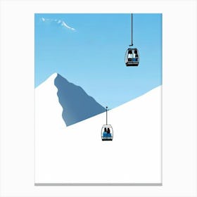 Chamonix, France Minimal Skiing Poster Canvas Print