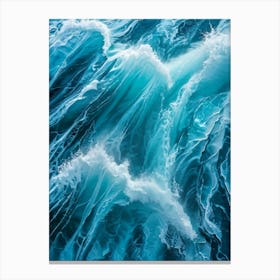 Abstract Naval Design Fusing Turquoise And Blue To Create A Ripple Effect Reminiscent Of A Turbulen (2) 2 Canvas Print