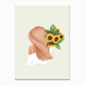 Sunflower Girl Canvas Print