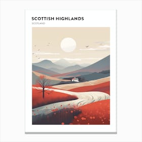 Scottish Highlands Scotland 3 Hiking Trail Landscape Poster Canvas Print