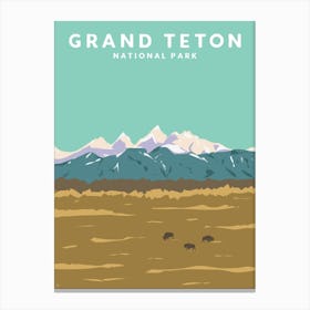 Grand Teton National Park, Wyoming Travel Poster Canvas Print