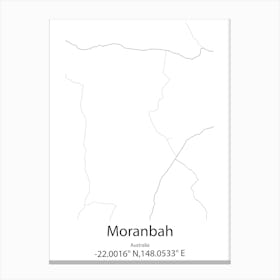 Moranbah,Australia Minimalist Map Canvas Print