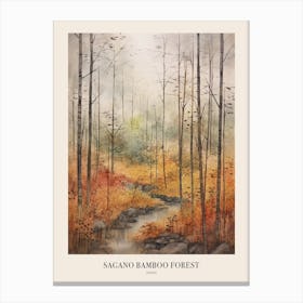 Autumn Forest Landscape Sagano Bamboo Forest Japan 1 Poster Canvas Print