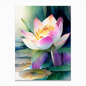 Giant Lotus Watercolour 2 Canvas Print