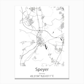 Speyer,Germany Minimalist Map Canvas Print