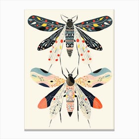 Colourful Insect Illustration Fly 10 Canvas Print