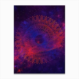 Cosmic mandala #5 - space neon poster Canvas Print