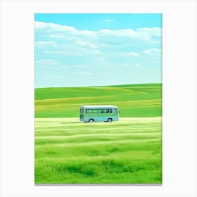 Bus In The Field Canvas Print