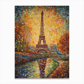 Eiffel Tower Paris France Paul Signac Style 18 Canvas Print