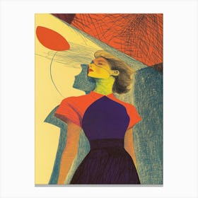 Girl With An Umbrella Canvas Print