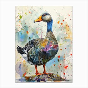 Goose Colourful Watercolour 3 Canvas Print