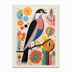 Colourful Scandi Bird Eurasian Sparrowhawk 3 Canvas Print