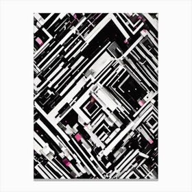 Abstract Black And White Pattern 2 Canvas Print
