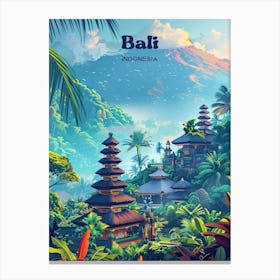 Bali Indonesia Summer Art Illustration Canvas Print