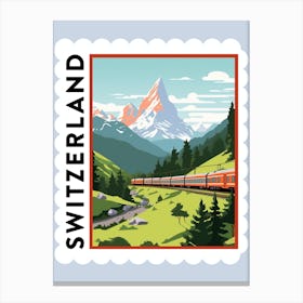 Switzerland Travel Stamp Poster Canvas Print