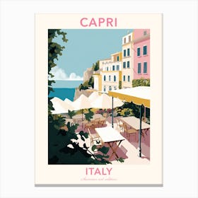 Capri, Italy, Flat Pastels Tones Illustration 1 Poster Canvas Print