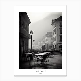 Poster Of Bolzano, Italy, Black And White Analogue Photography 3 Canvas Print
