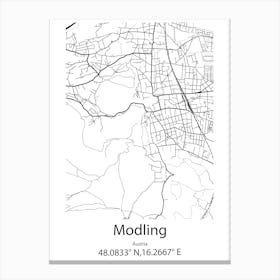 Modling,Austria Minimalist Map Canvas Print