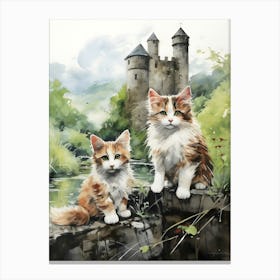 Irish Cats in Watercolor 7 Canvas Print