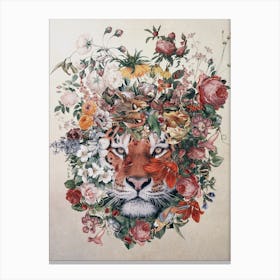Flower Tiger Canvas Print