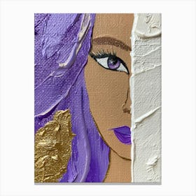 Purple Haired Woman Canvas Print