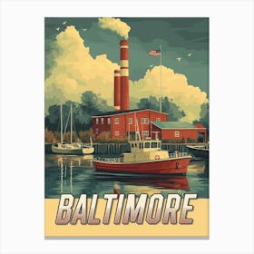 Vintage Baltimore Maryland Poster Canvas Print