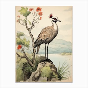 Storybook Animal Watercolour Crane 2 Canvas Print