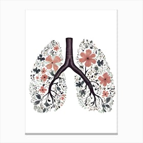 Lungs With Flowers 1 Canvas Print