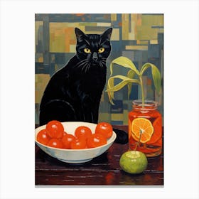 Cat And Tomatoes Canvas Print