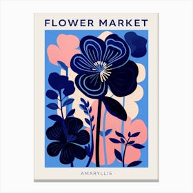 Blue Flower Market Poster Amaryllis 2 Canvas Print