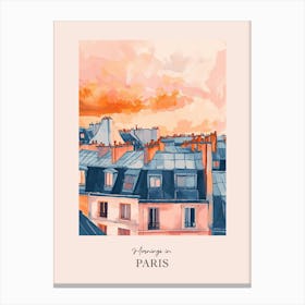 Mornings In Paris Rooftops Morning Skyline 4 Canvas Print