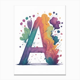 Colorful Letter A Illustration 69 Canvas Print