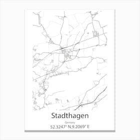 Stadthagen,Germany Minimalist Map Canvas Print