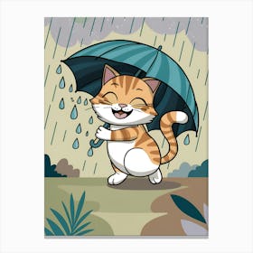 Cat In The Rain 1 Canvas Print