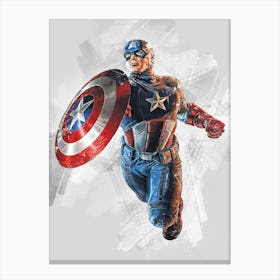 Captain America Flying Canvas Print