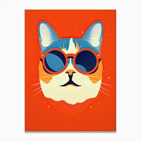 Cat In Sunglasses, Pop art Canvas Print